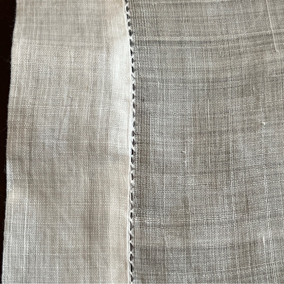 Large 30x32 white embroidered w cutout center fine linen table centerpiece Vtg - Picture 7 of 11